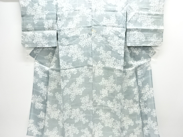 アンティーク　本麻　花模様着物